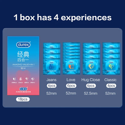 Durex Kondome Gemischte Packung Penishülle Intimartikel Naturlatex Glatt Gleitmittel für Erwachsene Kondome für Männer