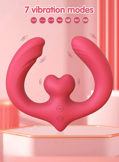 Consolador vibrador de doble punta para punto G, para mujeres y parejas lesbianas, 7 modos, sin tirantes, con control remoto, ideal para adultos.