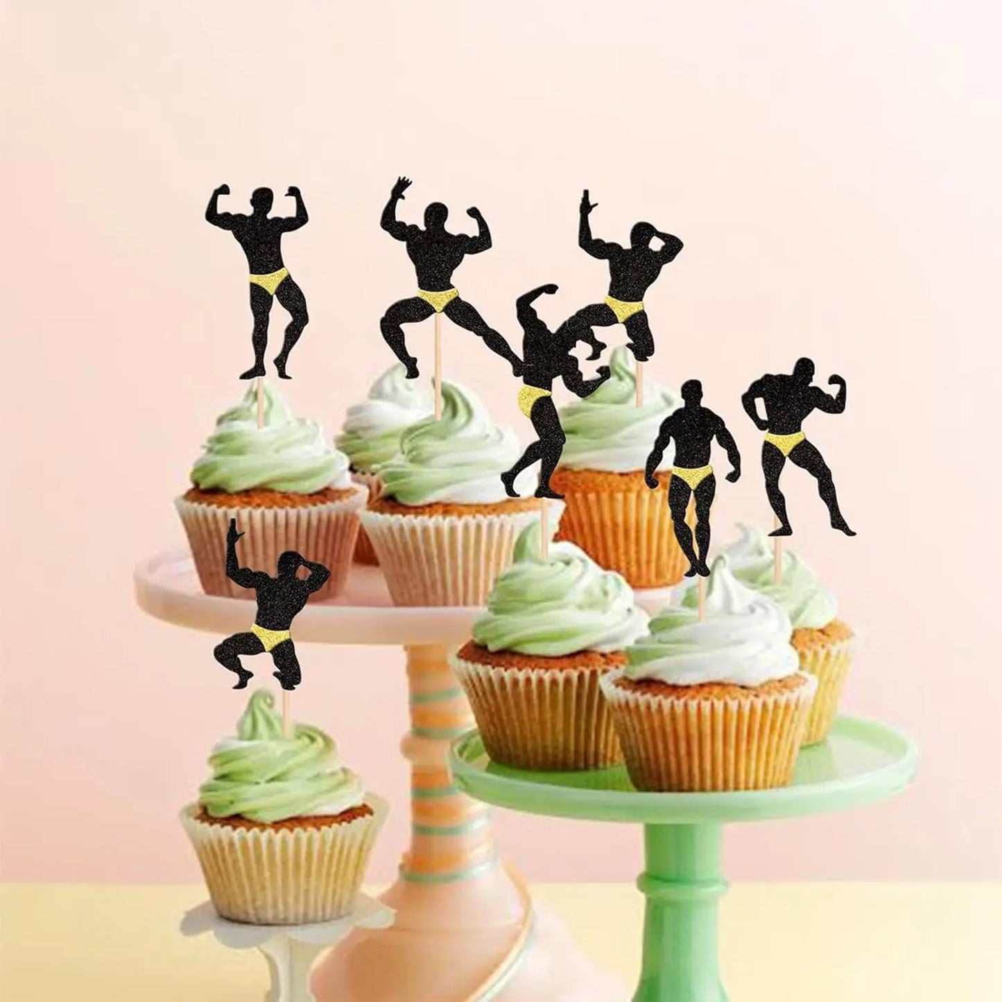 12 adornos para cupcakes de despedida de soltera, palillos para cupcakes de carne, decoraciones para bodas, compromisos, despedidas de soltera, fiestas de cumpleaños