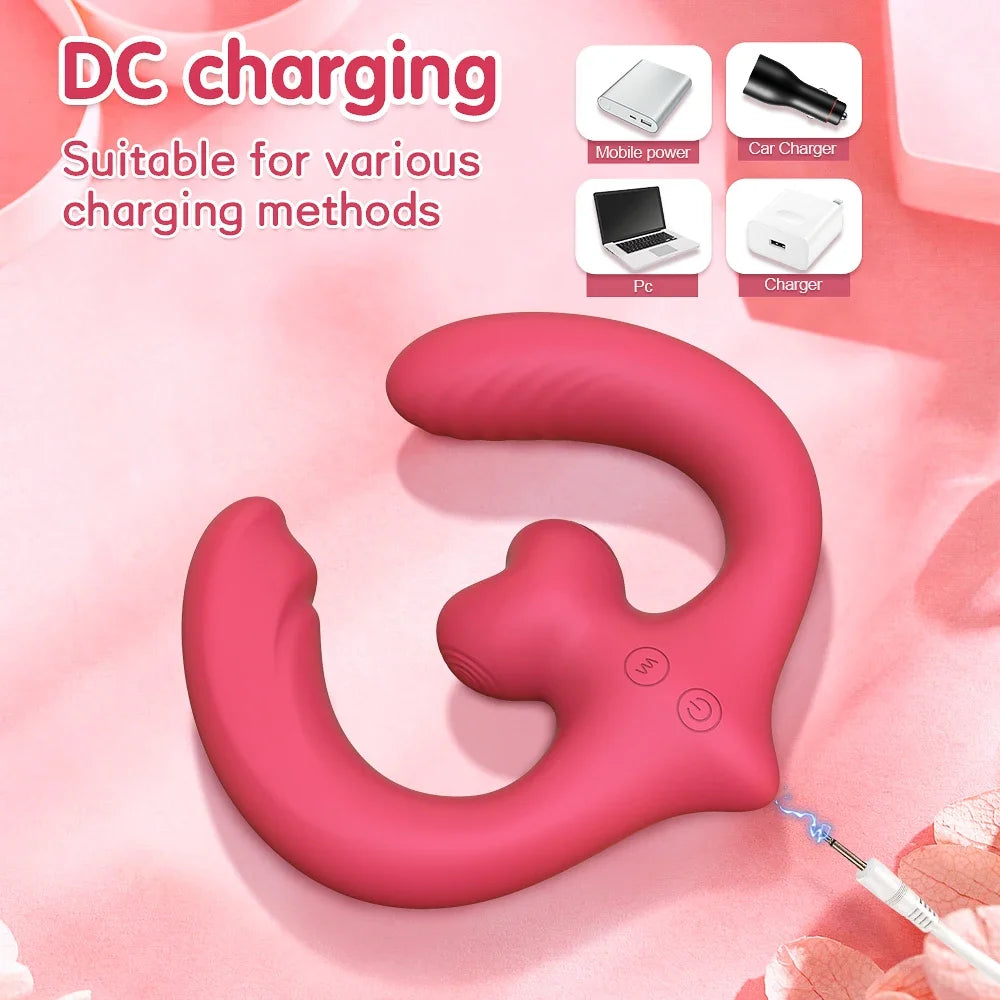 Consolador vibrador de doble punta para punto G, para mujeres y parejas lesbianas, 7 modos, sin tirantes, con control remoto, ideal para adultos.