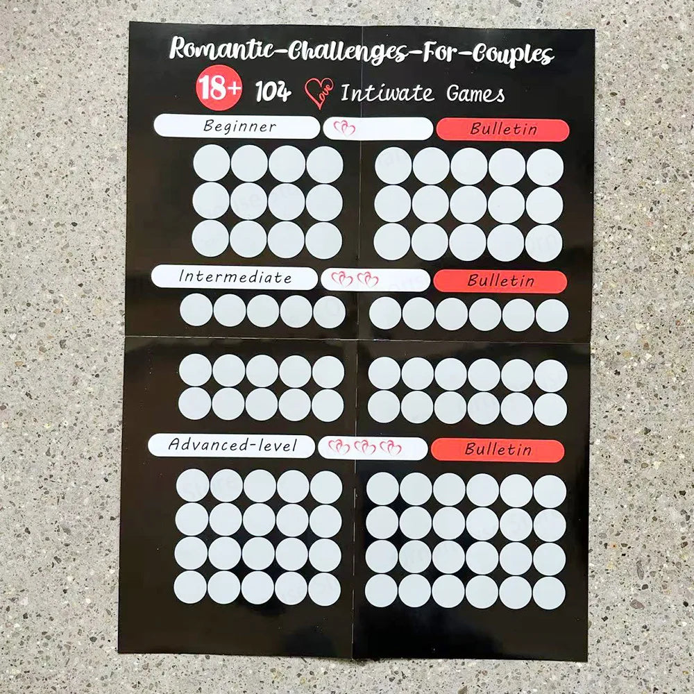 Couples Intimacy Challenge Advanced Edition !104 Intimate Scratchable Surprise Posters for Couples!