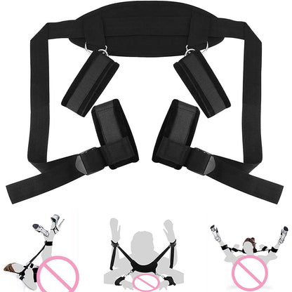 BDSM Set Spielzeug Sex Handschellen für Paare Erwachsene Kit Bdsm Peitsche Anal Plug Vibrator Augenbinde Strapon Bett Bondage Sexuelle Handschellen Sexy