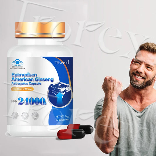 Cápsulas de ginseng Epimedium, suplemento para aumentar la potencia masculina: pastillas revitalizantes para un máximo rendimiento y placer.