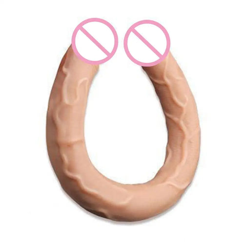 Doppelseitiger Dildo für Frauen, flexibel, realistisch, Doppelpenetration, Erwachsenenspielzeug für vaginale und anale Stimulation, für lesbische Doppelpenis