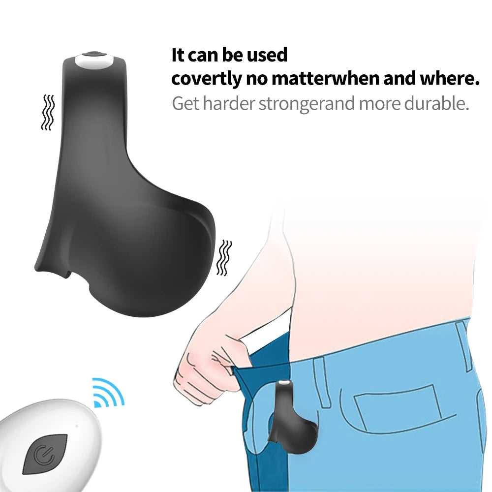 Anillo vibrador para el pene, juguetes sexuales para hombres, retardante de la eyaculación, castidad, masajeador de testículos, vibradores para adultos mayores de 18 años.