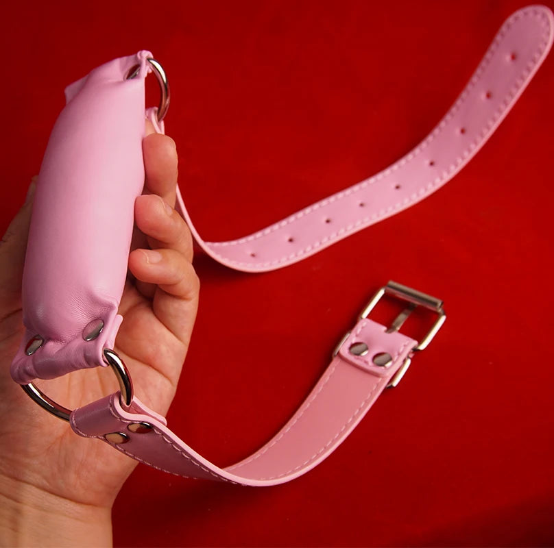 Mordaza BDSM con cojín suave, mordaza de cuero para cachorros, juguetes sexuales para parejas, restricción, juegos para adultos.