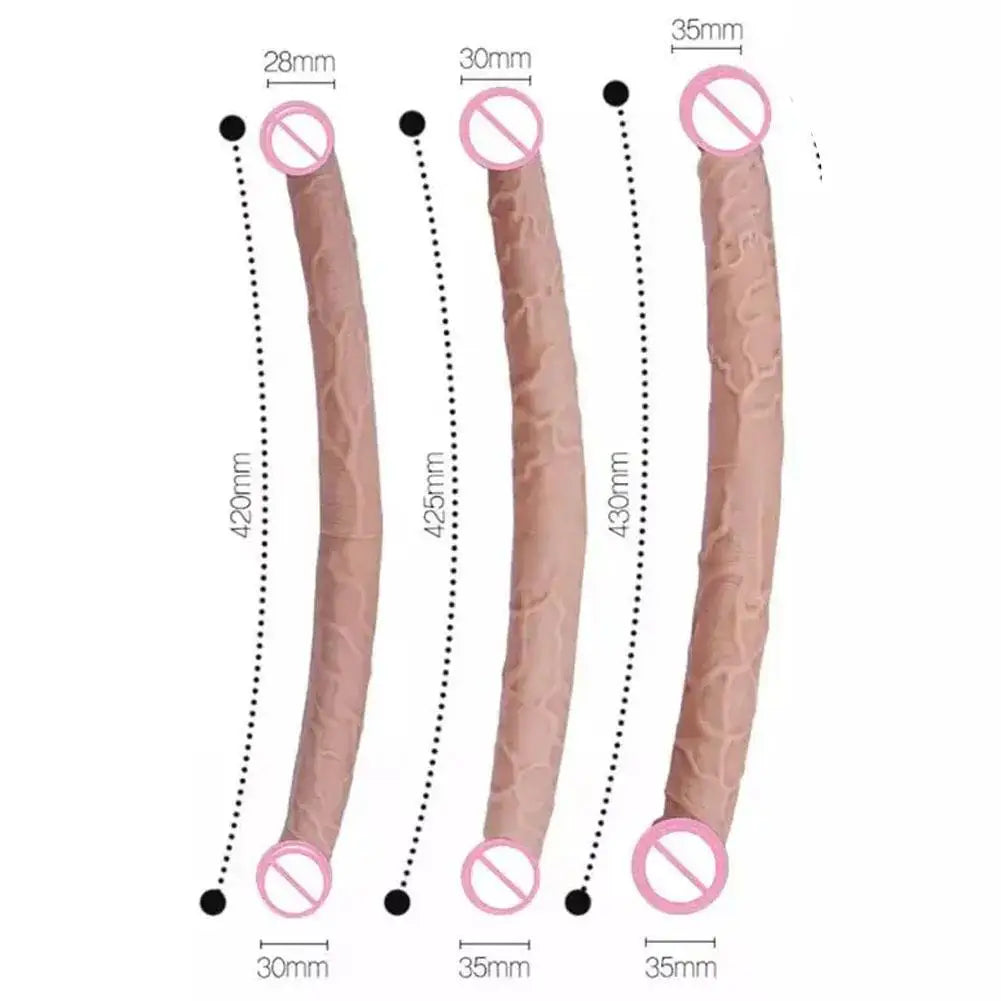 Doppelseitiger Dildo für Frauen, flexibel, realistisch, Doppelpenetration, Erwachsenenspielzeug für vaginale und anale Stimulation, für lesbische Doppelpenis