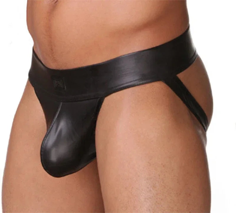 Sexy Lingerie for Men Thongs PU Leather Men's Jockstrap G-Strings Underwear Erotic Panties Hot Male's Underwear