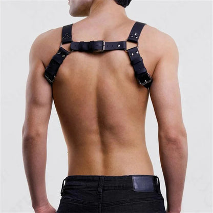 Harness Für Männer Gay BDSM Pu Leder Verstellbare Nieten Dekor BDSM Kleidung Fetisch Kleidung Erotisches Kostüm Bondage Dessous