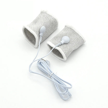 Funda de pene con fibra conductora para electrochoque BDSM, anillos para escroto, estimulación eléctrica, terapia de pene, productos sexuales masculinos para agrandar el pene.