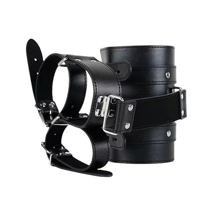 Esposas de cuero sintético para ataduras, productos para adultos, juegos sexuales, juguetes sexuales para mujeres y parejas.