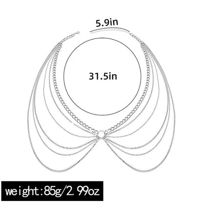 Cadena geométrica sexy para la cintura: flecos de diamantes de imitación en capas, joyería corporal para mujer, accesorio de moda atrevido para vacaciones en la playa, tendencia Y2K