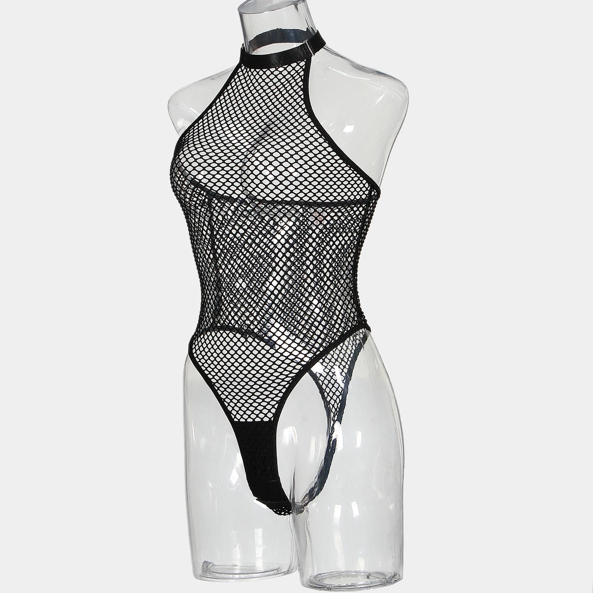 MUZISKAT Hot Explosive Models Erotic Lingerie Sexy Skeleton See-Through Mesh Neck Jumpsuit