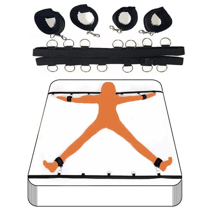 Juegos de bondage para cama BDSM, juguetes eróticos para mujeres y parejas, esposas para piernas abiertas, esposas para tobillos, juguetes y accesorios de sujeción.