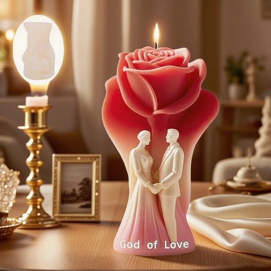 Romantic Rose Silicone Mold DIY Candle Wax Aroma Stone Craft Wedding Gift Home Decor Valentine Love Ornament