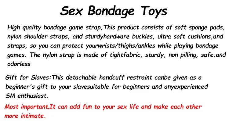 BDSM Bondage Belt Sex Toys Slave Obedience Exposed Bandage Gear Fetish Leather Sponge Adult Restrain Adjustable Sexy Accessories