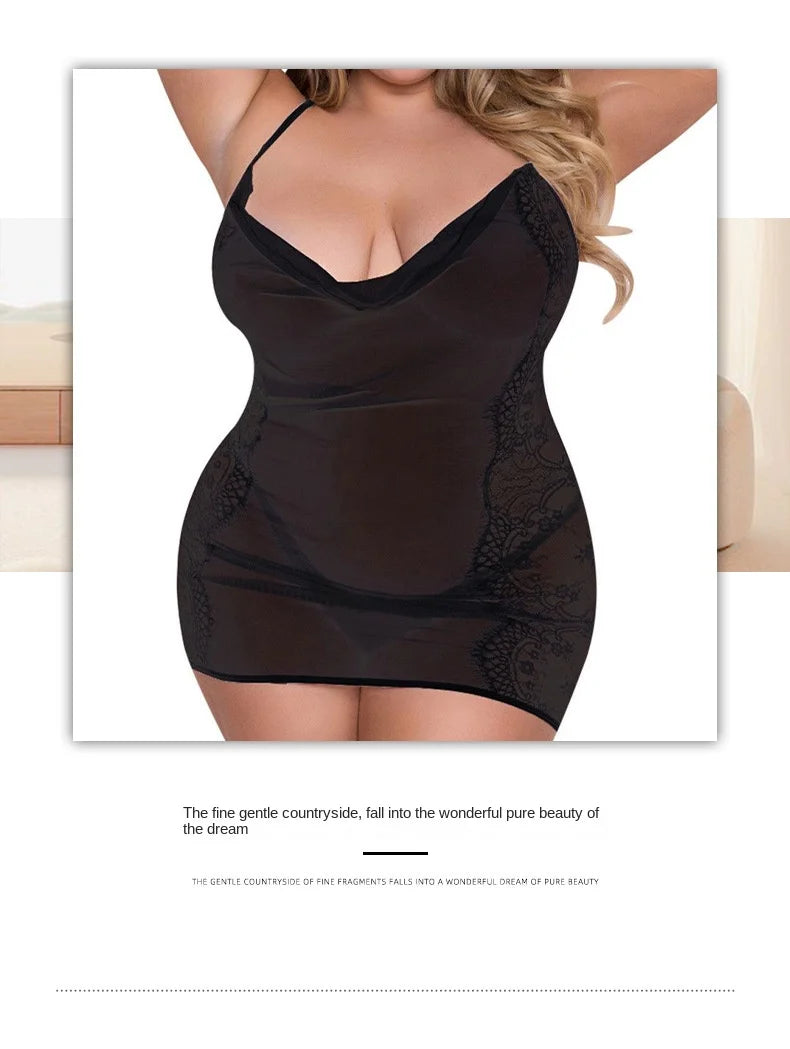 Camisón sexy de talla grande, traje sexual con perspectiva de encaje, ropa interior sexy para sexo grueso, lencería sexy, tols sexuales para niña, lencería de talla grande