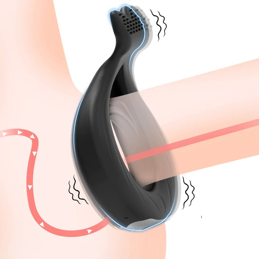 Anillo de pene para adultos, juguetes eróticos, anillo vibrador para pene, retardante de eyaculación, masajeador, vibrador, juguetes sexuales.