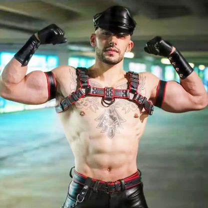 Arnés Bdsm para hombre, ropa de discoteca, cinturón de hombro, fetiche para hombre, cuero, BDSM, bondage, sexual, cuerpo, pecho, trajes sexys para hombre