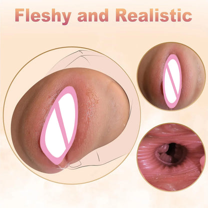 Masturbador masculino con copa, juguetes sexuales para hombres, vibrador de bolsillo realista, suministros para adultos, textura de vagina realista, estimulador de pene.