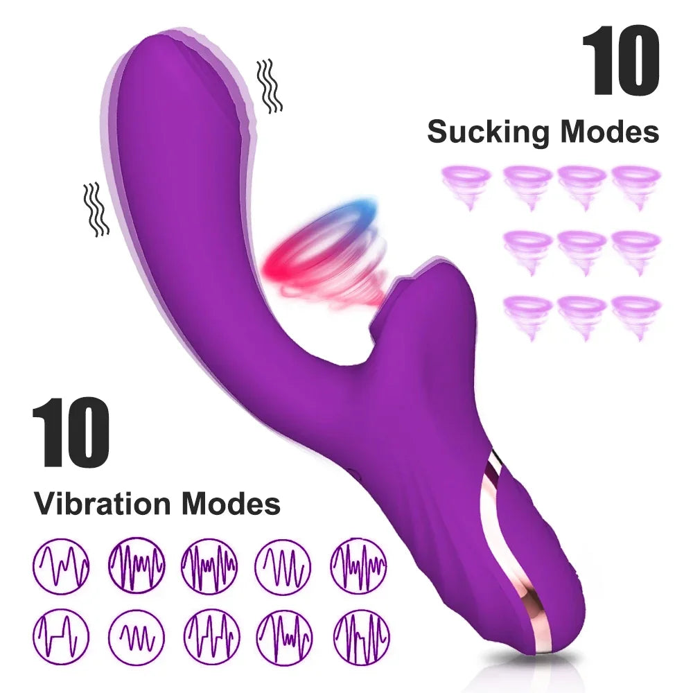 Female Powerful Vibrator 10 Frequency Vibration Clitoris Vacuum Stimulation Vagina Penetration Masturbation Orgasm Sex Toys