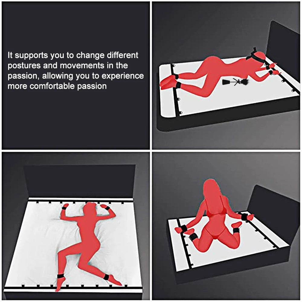 BDSM Sexspielzeug-Sets für Erwachsene für sexy Spiele Bondage-Maskenset Federhandschellen Fußfesseln Fesseln für Paare Sexuelle Hilfsmittel ﻿18+