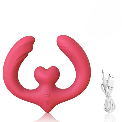 Consolador vibrador de doble punta para punto G, para mujeres y parejas lesbianas, 7 modos, sin tirantes, con control remoto, ideal para adultos.