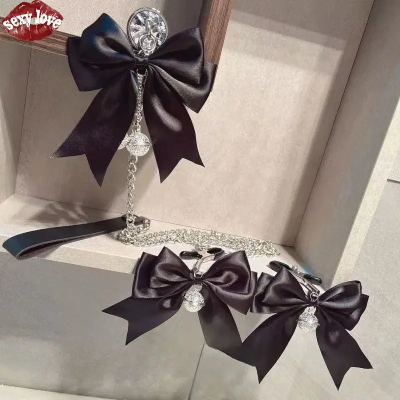 BDsm Fun Bow Palace Bell Anal Plug Alternative Training Breast Clip Traction Stimulating Toy Adult Adult  Sexy Toys for Men