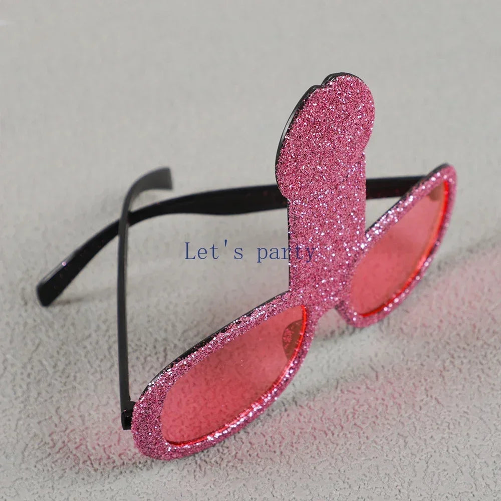 Funny Glitter Bride Penis Shaped Sunglasses Wedding Bachelorette Party Photo Props Birthday Night Out Hen Party Decorations