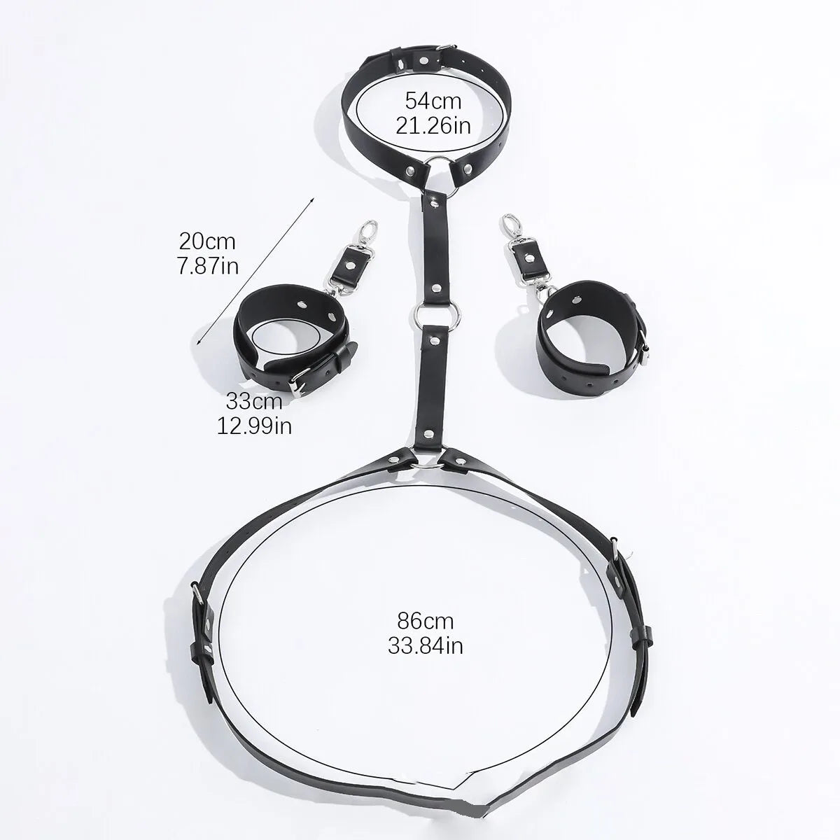 BDSM Bondage Fesseln Handschellen Sexspielzeug Hals bis Handgelenk hinter dem Rücken Verstellbarer Handschellengürtel PU-Leder für SM-Spiele für Erwachsene