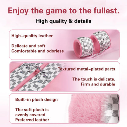 Bdsm Bondage Set Restraint Adult Game Handcuff Neck Collar Wrist Mouth Gag Strap Fetish SM Sex Toys for Woman Couples Product