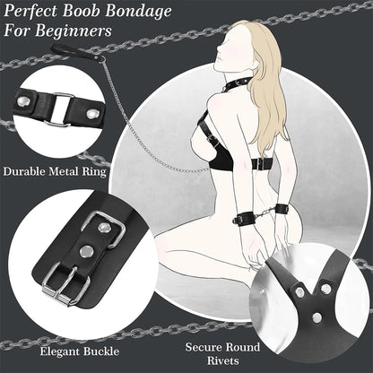 BDSM Pussy Handcuffs Sex Toys Games for Couples Slave Harness Cuffs Bondage Straps Erotic Obedience Turn Female Sex Kits