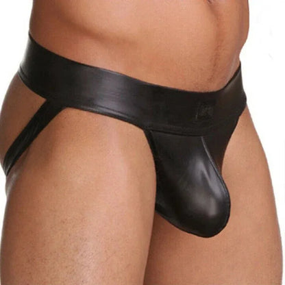 Sexy Lingerie for Men Thongs PU Leather Men's Jockstrap G-Strings Underwear Erotic Panties Hot Male's Underwear
