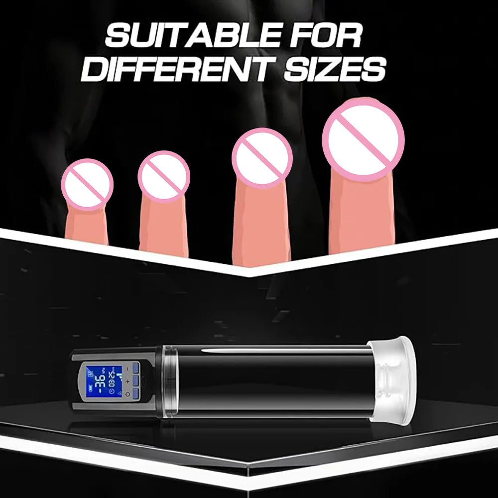 Sex Toys For Men 6 Powerful Sucking Modes LCD Display Electric Vacuum Penis Enlargement Extend Training Pump For Men