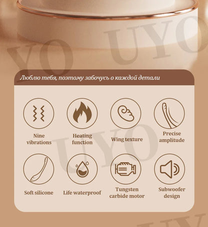 Vibrador inteligente con calefacción, 9 frecuencias de vibración, resistente al agua, con carga USB, estimulador del punto G del clítoris, juguete sexual para mujer