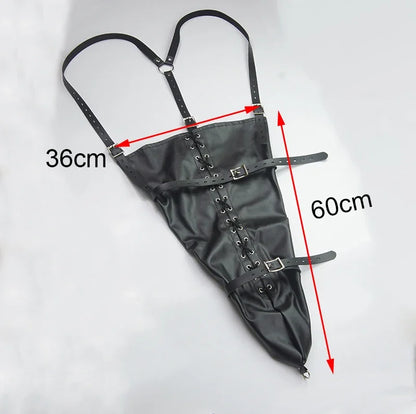 BDSM Zwangsjacke / Armbinder,Leder Deluxe Armbinder Fesseln,Bondage-Handschuhe hinter dem Rücken,Sexspielzeug für Paare Sex Shop