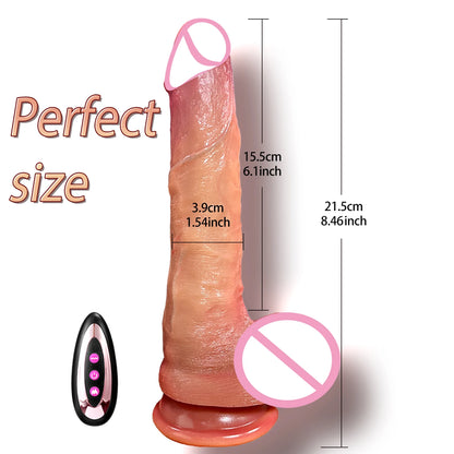 Großer Vibrator-Dildo für Frauen, Heizung, Stoßen, vibrierende Sexmaschine, Sexspielzeug für Erwachsene, Dick, realistische Teleskop-Dildos, Vibratoren