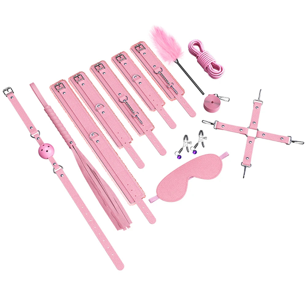 BDSM Adjustable Straps Bed Restraints Sex Bondage Kit For Couple Handcuffs Ankle Cuffs With Bondage Set SM Adult Games Sex Toys